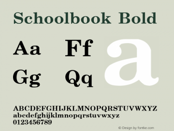 Schoolbook Bold (C)opyright 1992 W.S.I.  4/02/92 Font Sample