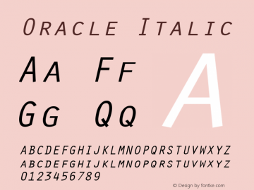 Oracle Italic (C)opyright 1992 W.S.I.  4/2/92图片样张