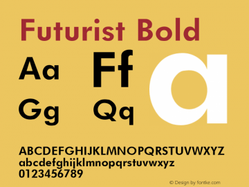 Futurist Bold (C)opyright 1992 W.S.I.  4/02/92图片样张