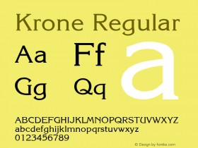 Krone Regular (C)opyright 1992 W.S.I.  4/02/92图片样张