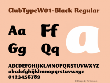 Club Type W01 Black Version 1.1 Font Sample