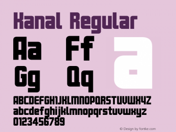 Kanal-Regular 001.000 Font Sample