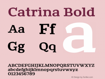 Catrina Bold Version 1.001;PS 001.001;hotconv 1.0.88;makeotf.lib2.5.64775图片样张