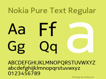 Nokia Pure Text Regular Version 1.10图片样张