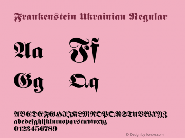 Frankenstein Ukrainian Version 1.0 Font Sample