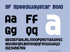 SF Speedwaystar Bold ver 1.0; 2000. Freeware for non-commercial use. Font Sample