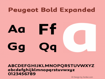 Peugeot-BoldExpanded Version 001.001 Font Sample