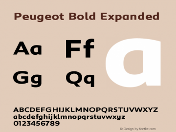 Peugeot-BoldExpanded Version 001.001 Font Sample