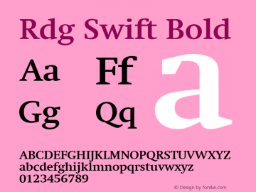 RdgSwift-Bold Version 1.001 Font Sample