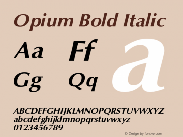 Opium Bold Italic 1.0 Wed Mar 12 05:28:57 1980图片样张