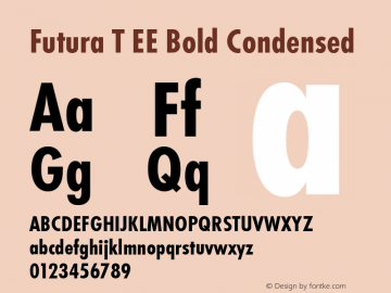 Futura T EE Bold Condensed Version 001.005图片样张