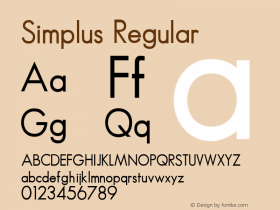 Simplus 001.000 Font Sample