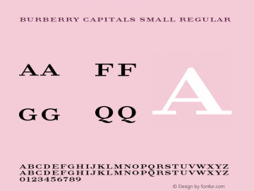 Burberry Capitals Small Regular Version 1.200 Font Sample