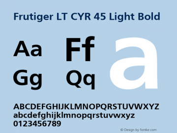 Frutiger LT Cyrillic 65 Bold Version 1.000 2005 Font Sample