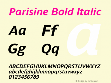 Parisine-BoldItalic 001.000图片样张