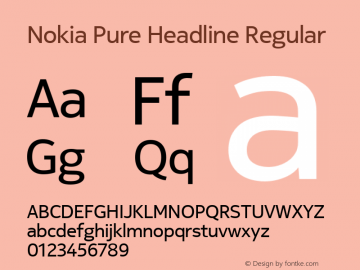 Nokia Pure Headline Regular Version 1.100 Font Sample