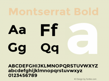Montserrat-Bold Version 2.001 Font Sample