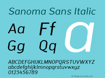 SanomaSans-Italic Version 001.001 Font Sample