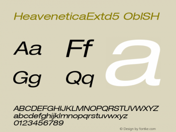 HeaveneticaExtd5 OblSH SoHo 1.0 9/16/93 Font Sample