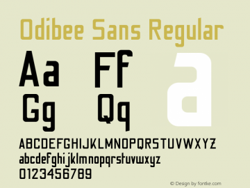 Odibee Sans Regular Version 1.000;PS 001.000;hotconv 1.0.88;makeotf.lib2.5.64775 Font Sample