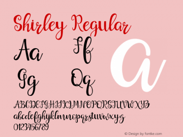 Shirley 1.000 Font Sample