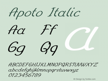 ApotoItalic Version 1.000图片样张