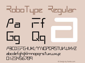 RoboType Regular W.S.I. Int'l v1.1 for GSP: 6/20/95 Font Sample