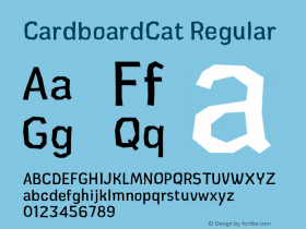 CardboardCat Regular Version 1.000;PS 001.000;hotconv 1.0.88;makeotf.lib2.5.64775 Font Sample