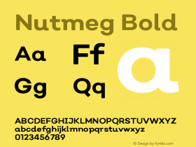 Nutmeg Bold Version 1.000;PS 001.000;hotconv 1.0.88;makeotf.lib2.5.64775;com.myfonts.easy.without-foundry.nutmeg.bold.wfkit2.version.4MBX图片样张