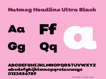 Nutmeg Headline Ultra Black Version 1.000;PS 001.000;hotconv 1.0.88;makeotf.lib2.5.64775;com.myfonts.easy.without-foundry.nutmeg.headline-ultra-black.wfkit2.version.4MCj图片样张
