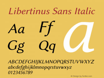 Libertinus Sans Italic Version 1.1.3 Font Sample