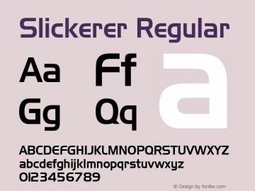 Slickerer Regular The IMSI MasterFonts Collection, tm 1995, 1996 IMSI (International Microcomputer Software Inc.) Font Sample