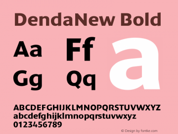 DendaNew-Bold 001.000 Font Sample