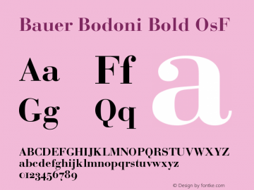 BauerBodoni-BoldOsF Version 001.003; t1 to otf conv Font Sample