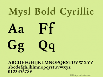 Mysl Bold Cyrillic 001.000 Font Sample