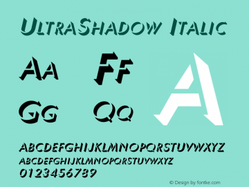 UltraShadow Italic The IMSI MasterFonts Collection, tm 1995, 1996 IMSI (International Microcomputer Software Inc.) Font Sample