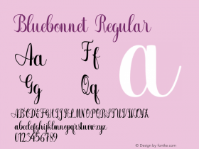 Bluebonnet Version 1.000 Font Sample