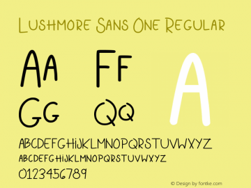 Lushmore Sans One Version 1.00 May 13, 2017, initial release图片样张