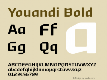 Youandi Bold Macromedia Fontographer 4.1.5 10‐12‐2003 Font Sample