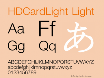 HDCardLight 001.000 Font Sample