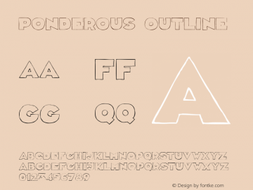 Ponderous Outline Version 1.0 Font Sample