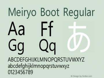 Meiryo Boot Version 1.35 Font Sample