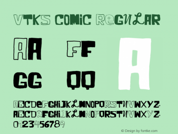 VTKS COMIC Version 1.00 April 2, 2010, initial release Font Sample