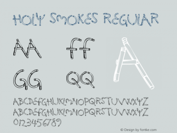 Holy Smokes Regular Version 4.001 Font Sample