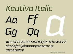 Kautiva Italic Version 001.000图片样张