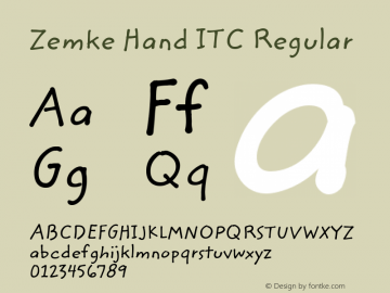 Zemke Hand ITC Version 001.001图片样张