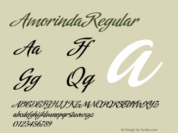 Amorinda Version 1.0 Font Sample