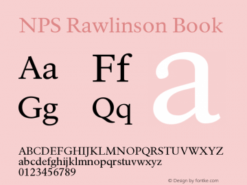 NPSRawlinson-Book Version 001.002 Font Sample