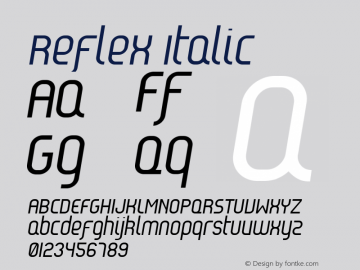 Reflex Italic Version 001.000 Font Sample