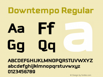 Downtempo-Bold Version 001.000 Font Sample